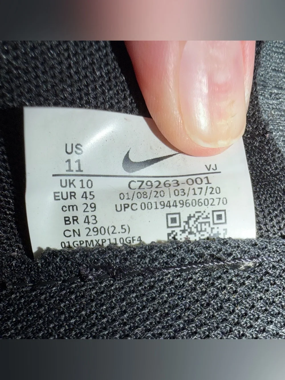 Nike Renew Run Men’s Size 11 Gray Black Running Shoes CZ9263-001